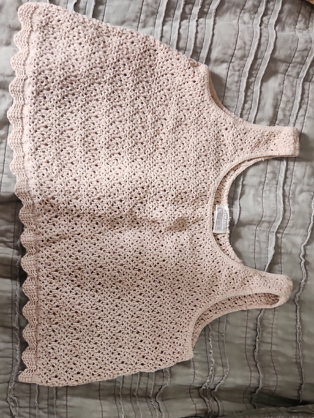 Cream Crochet Tank Top